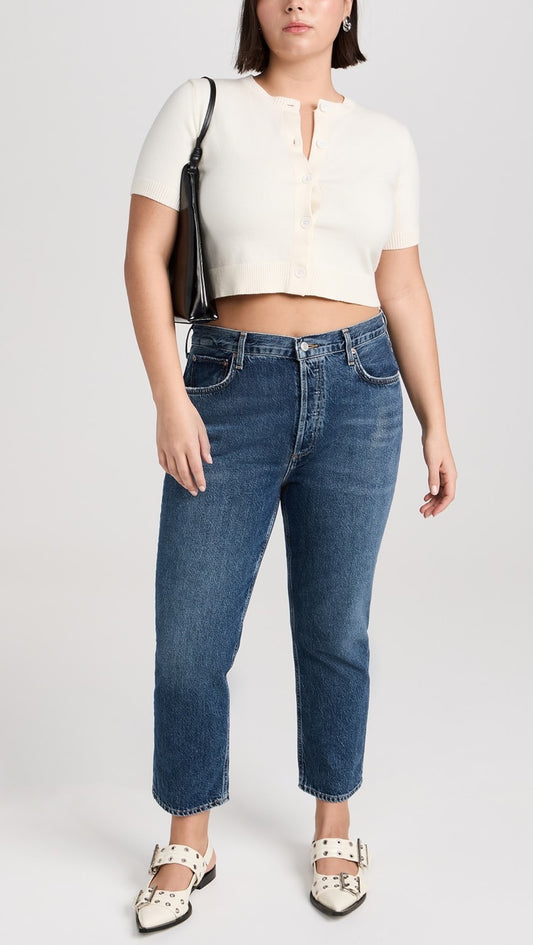 Agolde Riley Crop High Rise Straight Jeans | Size 31
