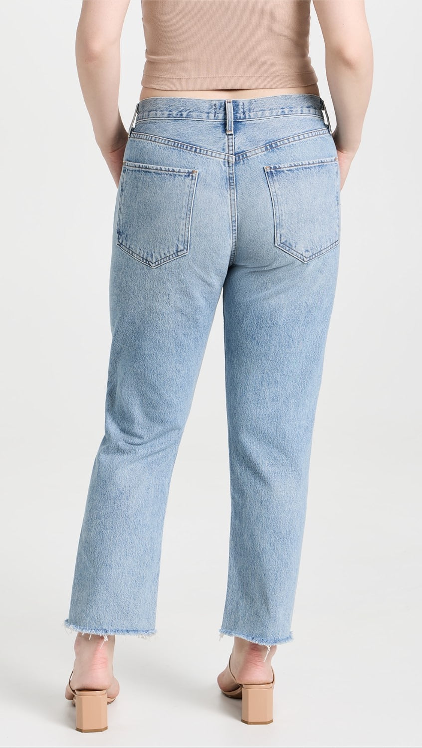 Agolde Riley High Rise Straight Crop Raw Hem Jeans | Size 32