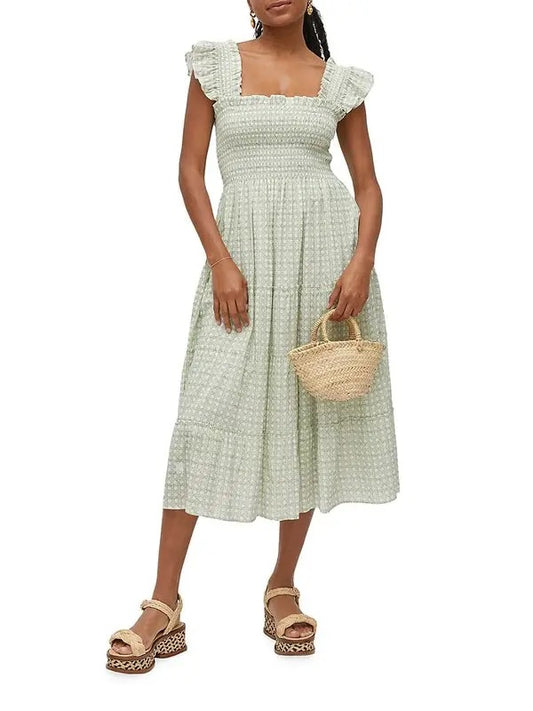 NWT Hill House Home Ellie Nap Dress in Green Basketweave | Size XXL