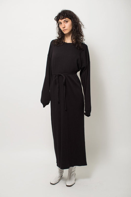 Baserange Shaw Long Sleeve Kaftan Black Maxi Dress | Size Small